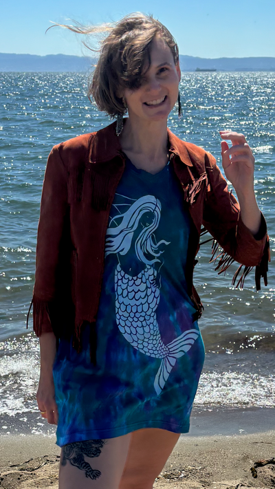 Mermaid Tie Dye T-Shirt Dress RavenRova Mermaid Tie Dye T-Shirt Dress RavenRova
