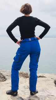 Falcon Textile & Leather Pants in Midnight Blue