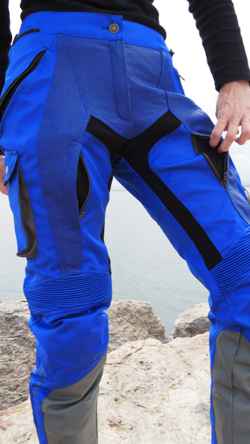 Falcon Textile & Leather Pants in Midnight Blue – RavenRova Falcon Textile & Leather Pants in Midnight Blue – RavenRova