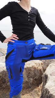 Falcon Textile & Leather Pants in Midnight Blue