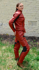 Phoenix Red Leather Pants