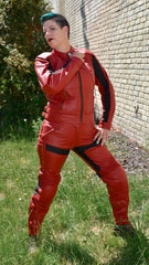 Phoenix Red Leather Pants